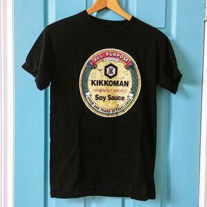 ►2/$15 Deal◄ Kikkoman Brand Soy Sauce Logo Black Graphic T-shirt